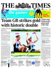 The Times (UK) Newspaper Front Page for 2 August 2012