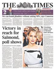 The Times (UK) Newspaper Front Page for 2 September 2014