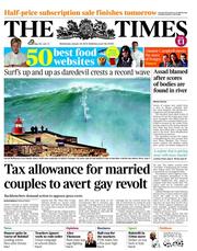 The Times (UK) Newspaper Front Page for 30 January 2013