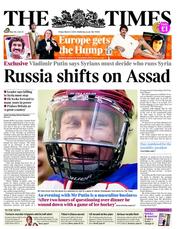 The Times (UK) Newspaper Front Page for 30 May 2012