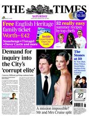 The Times (UK) Newspaper Front Page for 30 June 2012