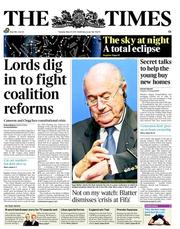 The Times (UK) Newspaper Front Page for 31 May 2011