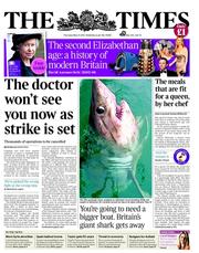 The Times (UK) Newspaper Front Page for 31 May 2012
