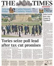The Times (UK) Newspaper Front Page for 3 October 2014