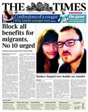 The Times (UK) Newspaper Front Page for 3 November 2014