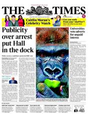 The Times (UK) Newspaper Front Page for 3 May 2013