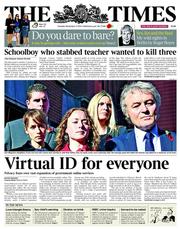 The Times (UK) Newspaper Front Page for 4 November 2014