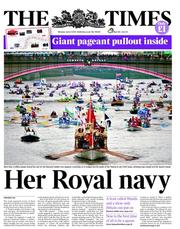 The Times (UK) Newspaper Front Page for 4 June 2012