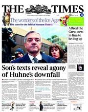 The Times (UK) Newspaper Front Page for 5 February 2013