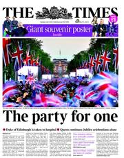 The Times (UK) Newspaper Front Page for 5 June 2012