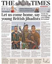 The Times (UK) Newspaper Front Page for 5 September 2014