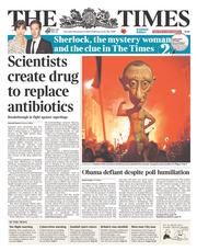 The Times (UK) Newspaper Front Page for 6 November 2014