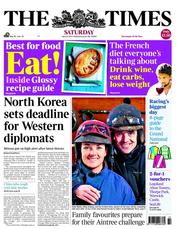 The Times (UK) Newspaper Front Page for 6 April 2013