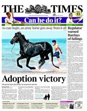The Times (UK) Newspaper Front Page for 6 July 2012