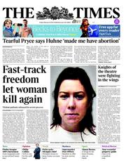The Times (UK) Newspaper Front Page for 8 February 2013