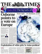 The Times (UK) Newspaper Front Page for 8 June 2012