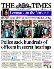 The Times (UK) Newspaper Front Page for 9 May 2011