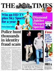 The Times (UK) Newspaper Front Page for 9 June 2012