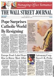  () Newspaper Front Page for 12 February 2013