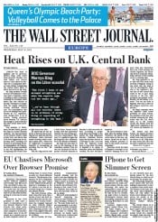  () Newspaper Front Page for 18 July 2012