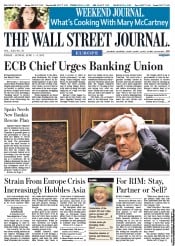  () Newspaper Front Page for 1 June 2012