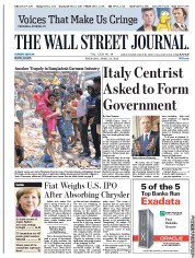  () Newspaper Front Page for 25 April 2013