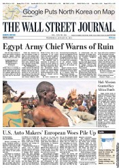  () Newspaper Front Page for 30 January 2013