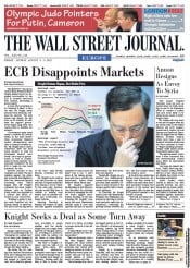  () Newspaper Front Page for 3 August 2012