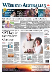 Weekend Australian (Australia) Newspaper Front Page for 3 November 2012