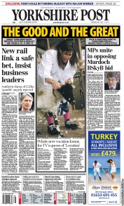  () Newspaper Front Page for 13 July 2011