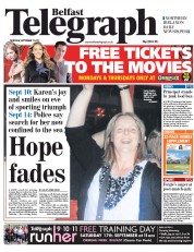  () Newspaper Front Page for 15 September 2011