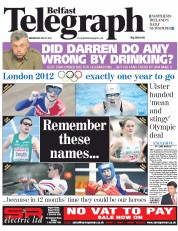  () Newspaper Front Page for 27 July 2011