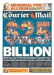 Courier Mail (Australia) Newspaper Front Page for 10 July 2013
