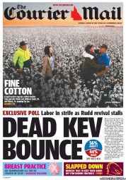 Courier Mail (Australia) Newspaper Front Page for 10 August 2013
