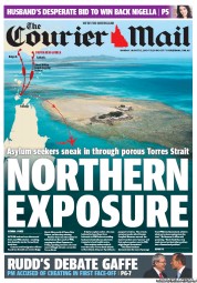 Courier Mail (Australia) Newspaper Front Page for 12 August 2013