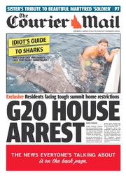 Courier Mail (Australia) Newspaper Front Page for 15 January 2014