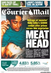Courier Mail (Australia) Newspaper Front Page for 15 August 2013