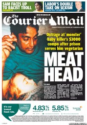 Courier Mail (Australia) Newspaper Front Page for 16 August 2013