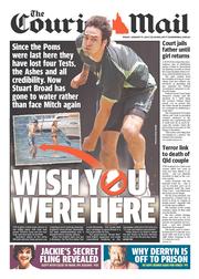 Courier Mail (Australia) Newspaper Front Page for 17 January 2014