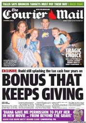 Courier Mail (Australia) Newspaper Front Page for 19 August 2013