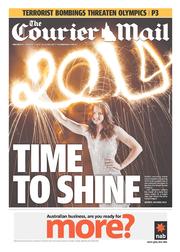 Courier Mail (Australia) Newspaper Front Page for 1 January 2014