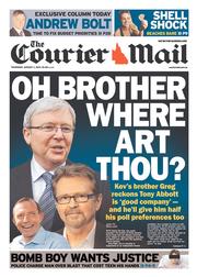 Courier Mail (Australia) Newspaper Front Page for 1 August 2013