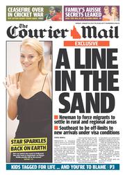 Courier Mail (Australia) Newspaper Front Page for 20 January 2014