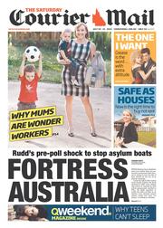 Courier Mail (Australia) Newspaper Front Page for 20 July 2013