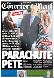 Courier Mail (Australia) Newspaper Front Page for 20 August 2013