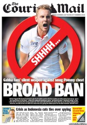 Courier Mail (Australia) Newspaper Front Page for 21 November 2013