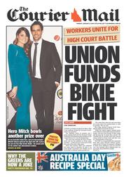 Courier Mail (Australia) Newspaper Front Page for 21 January 2014