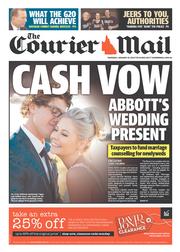 Courier Mail (Australia) Newspaper Front Page for 23 January 2014