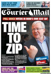 Courier Mail (Australia) Newspaper Front Page for 24 August 2013