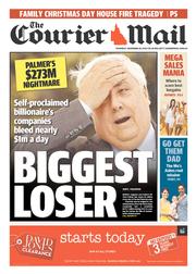 Courier Mail (Australia) Newspaper Front Page for 26 December 2013